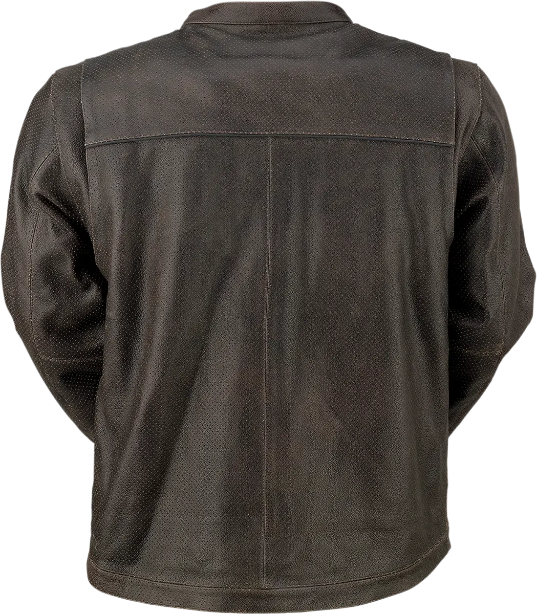 Z1R Munition Perforated Leather Motorcycle Jacket – Brown, Size Large (Model 2810-3806) 1