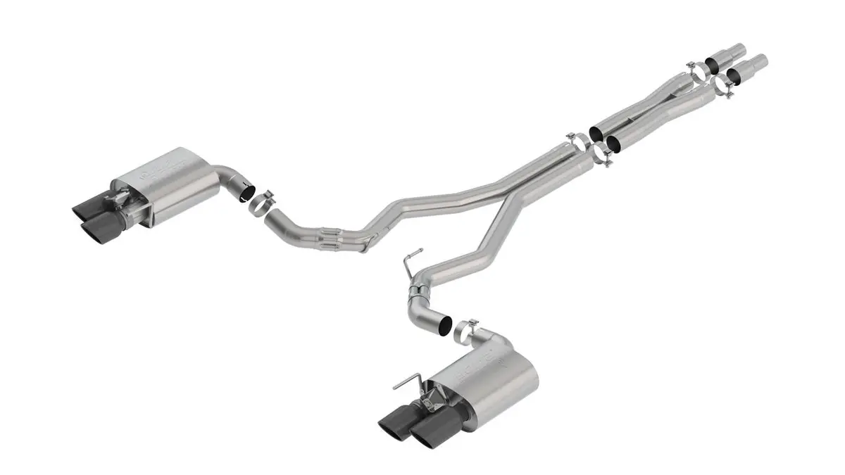 Borla Atak Cat-Back Exhaust System With Black Chrome Valved Tips For 2018 Ford Mustang Gt 5.0L 1