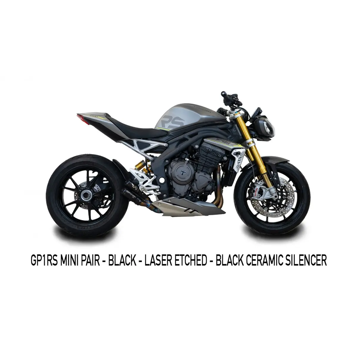 Austin Racing Cat-Delete Race Exhaust System With Gp1R Slip-On For 2021–Present Triumph Speed Triple 1200 1