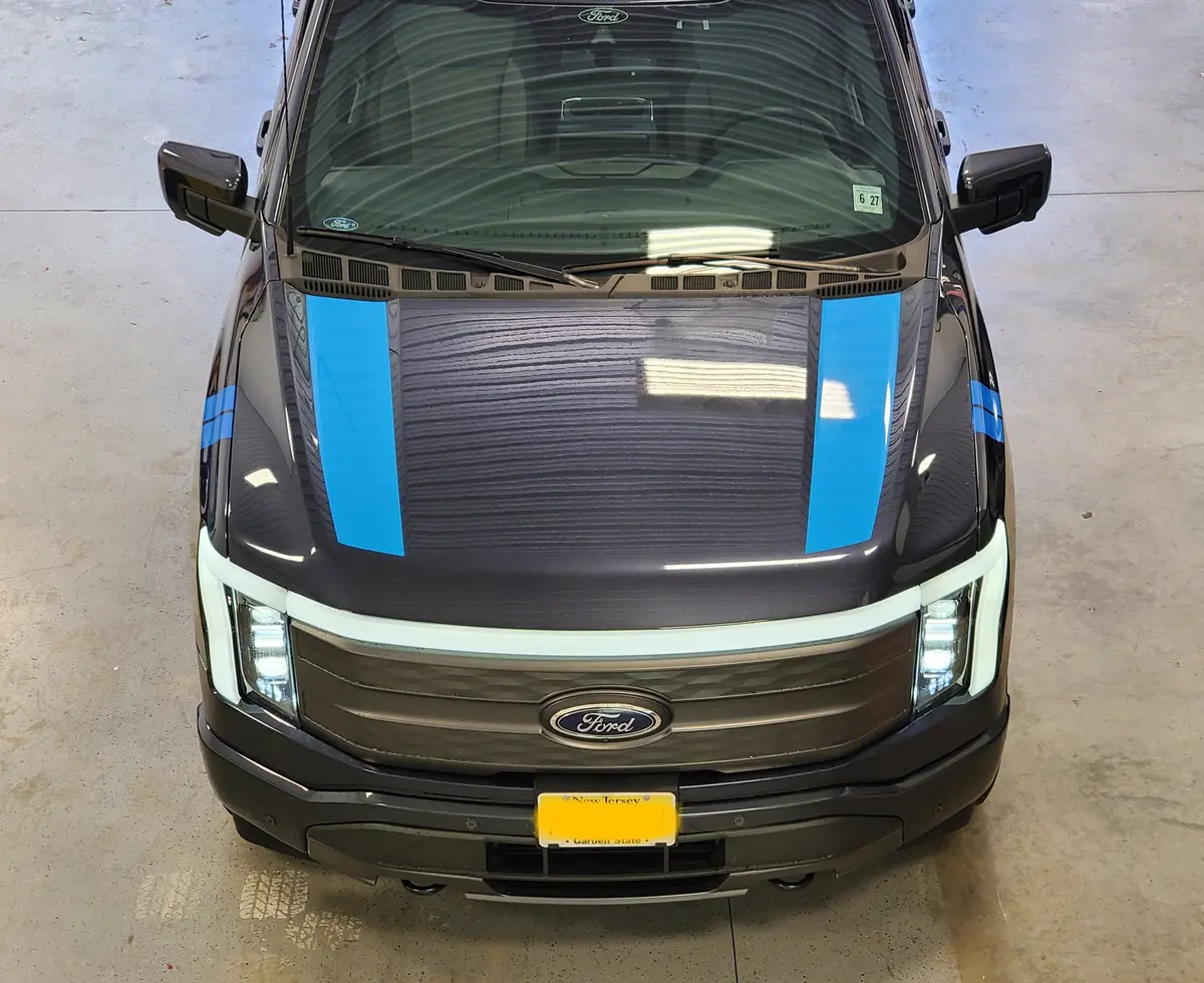 Hood Stripe Decals For 2022-23 Ford F-150 Lightning 1