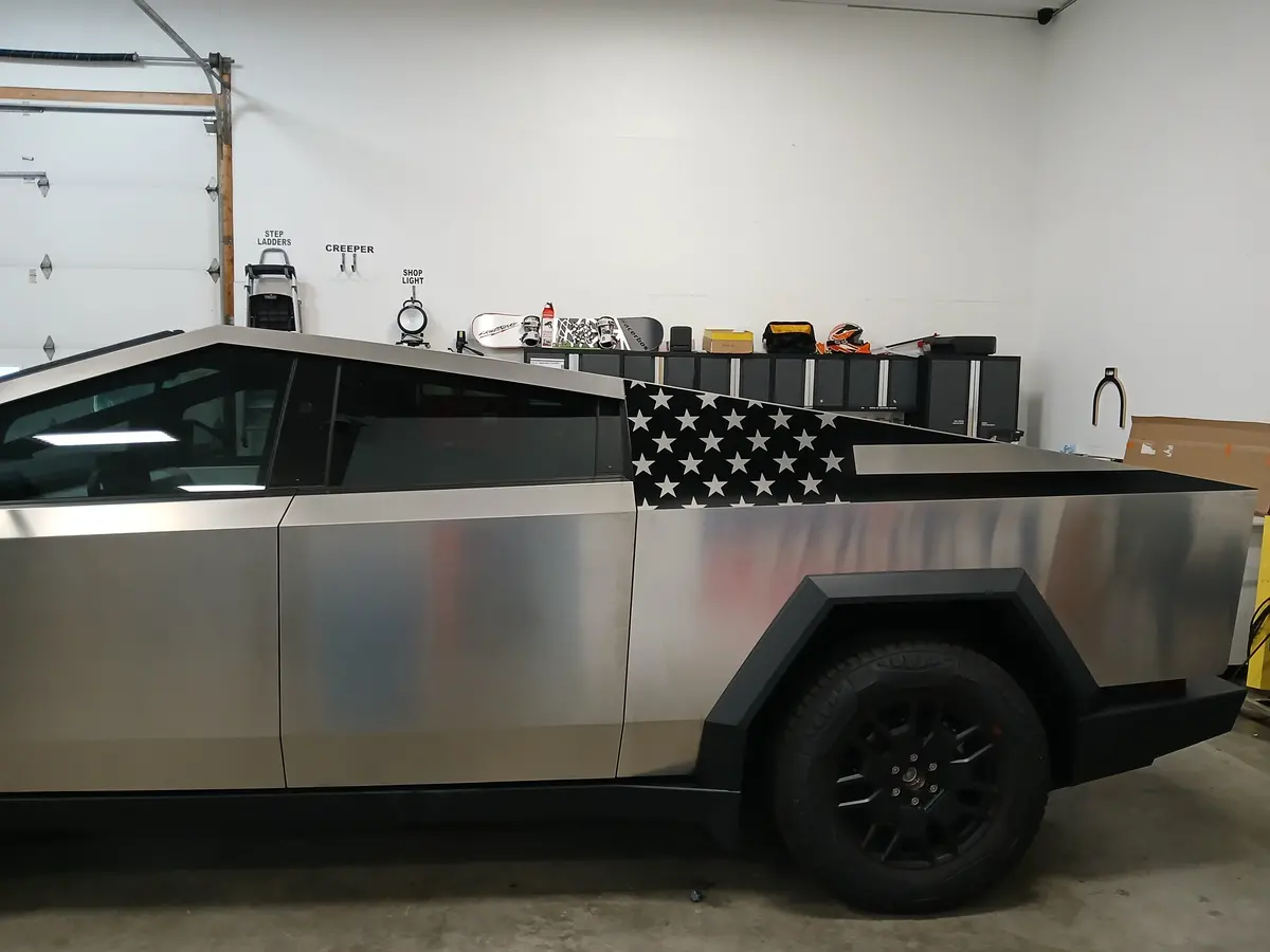 American Flag Bedside Panel Decals For The 2023-2024 Tesla Cybertruck (X2) 1