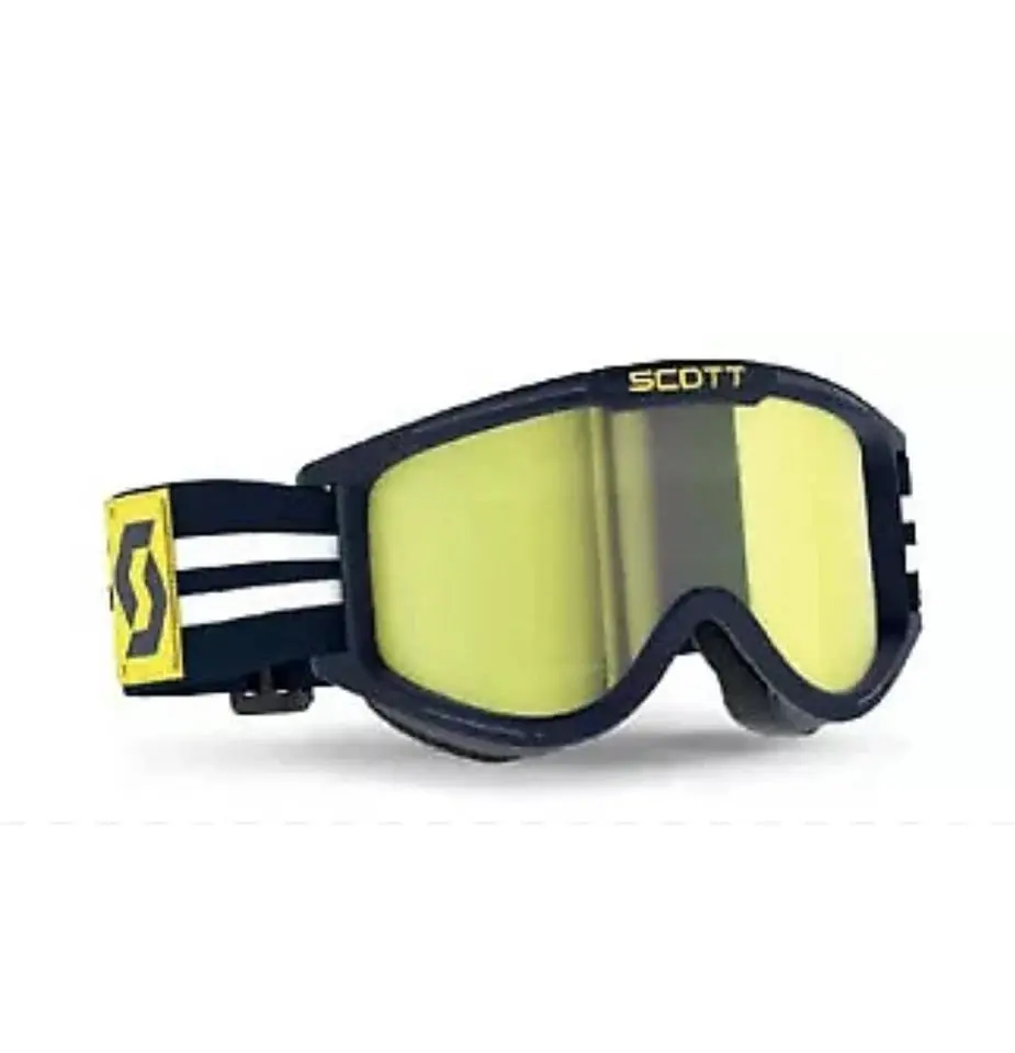Scott 89Xi Era Mx Offroad Goggles Blue/White W/Yellow Chrome Lens 1