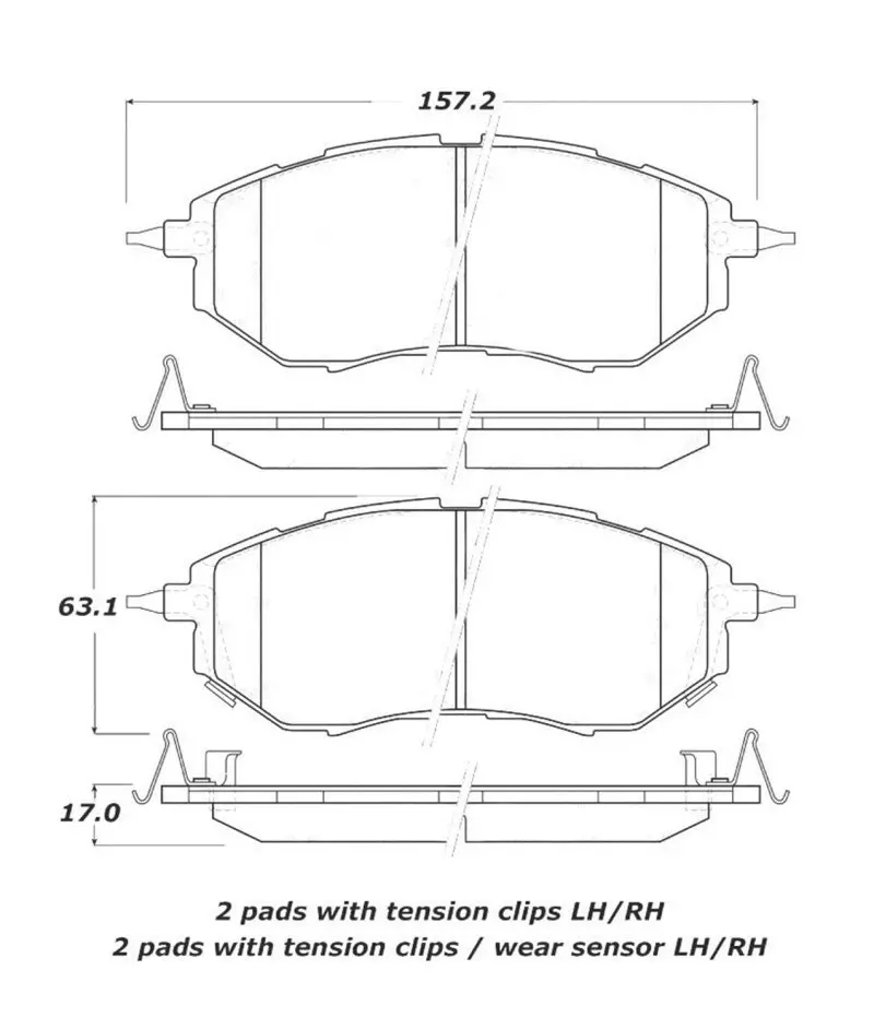 Stoptech Street Touring Brake Pads – Front Set For 2005–2008 Subaru Legacy 2.5 Gt 1