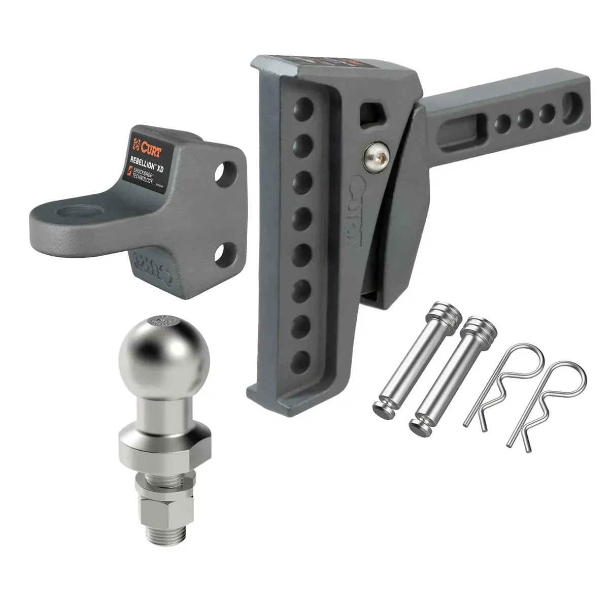 Curt Rebellion Xd Shockdrop Ball Mount (50Mm Tow Ball Kit) 1