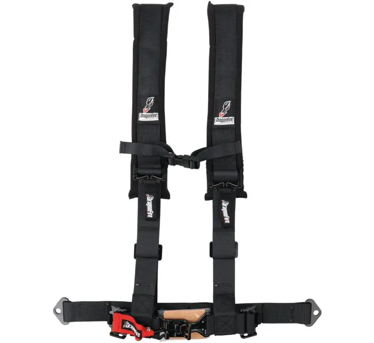 Dragonfire Harnesses Black, H-Style, 4-Point, 2" Buckle 1