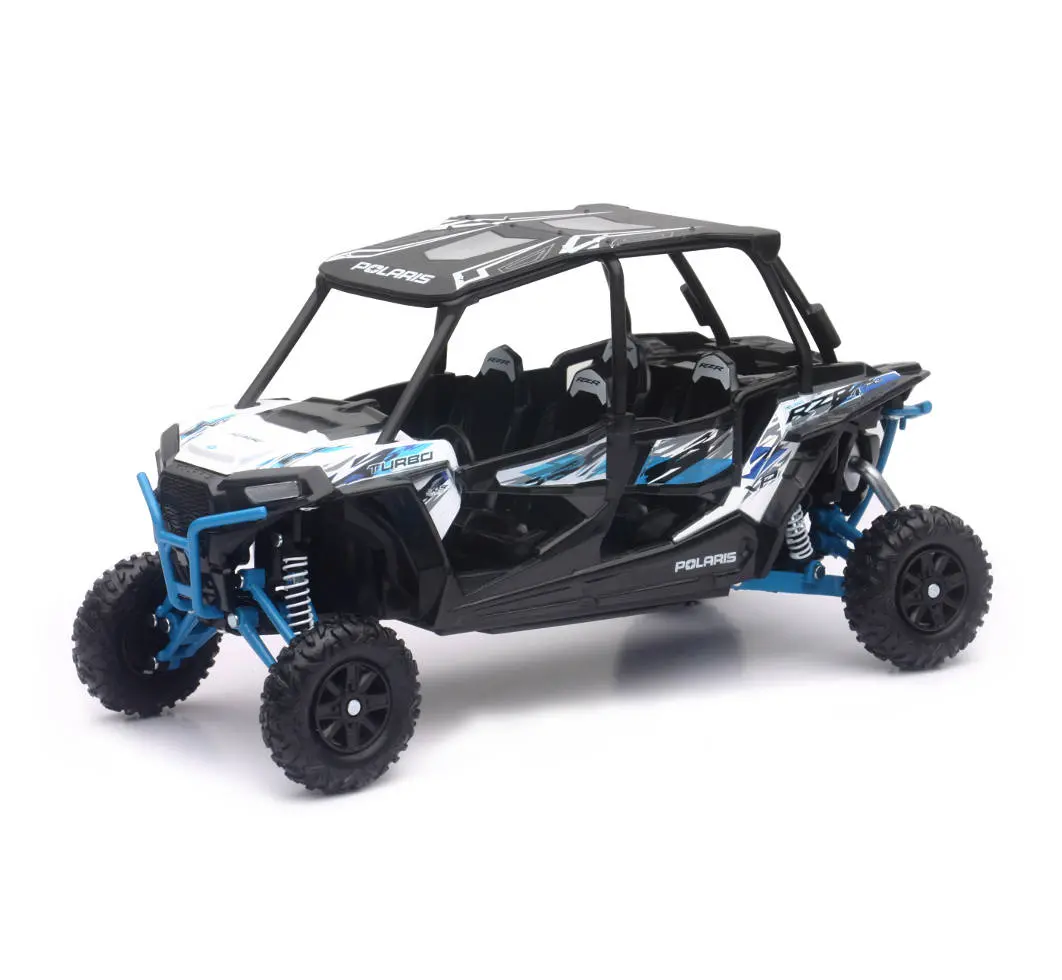 Polaris Rzr Xp 4 Turbo Eps Atv, Blue - New Ray 57843B - 1/18 Scale Diecast Model Toy Car 1