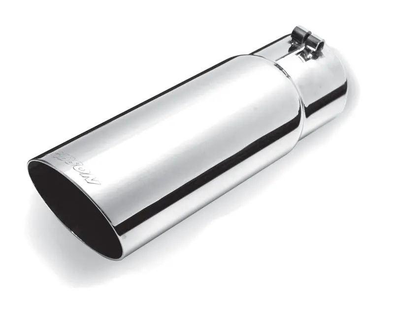 Gibson Stainless Steel Exhaust Tip – Round, Single Wall, Angle-Cut, 4-Inch Od / 2.5-Inch Inlet / 8-Inch Length 1