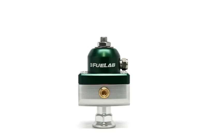 Fuelab Adjustable Mini Fuel Pressure Regulator – 10–25 Psi, -6An Inlet, Dual -6An Outlets, Green Finish 1
