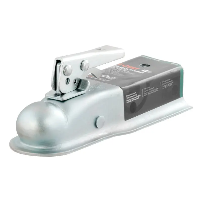 Curt 2-Inch Straight-Tongue Coupler With Posi-Lock – Zinc-Coated, Rated For 3,500 Lbs, Fits 2-1/2" Channel 1