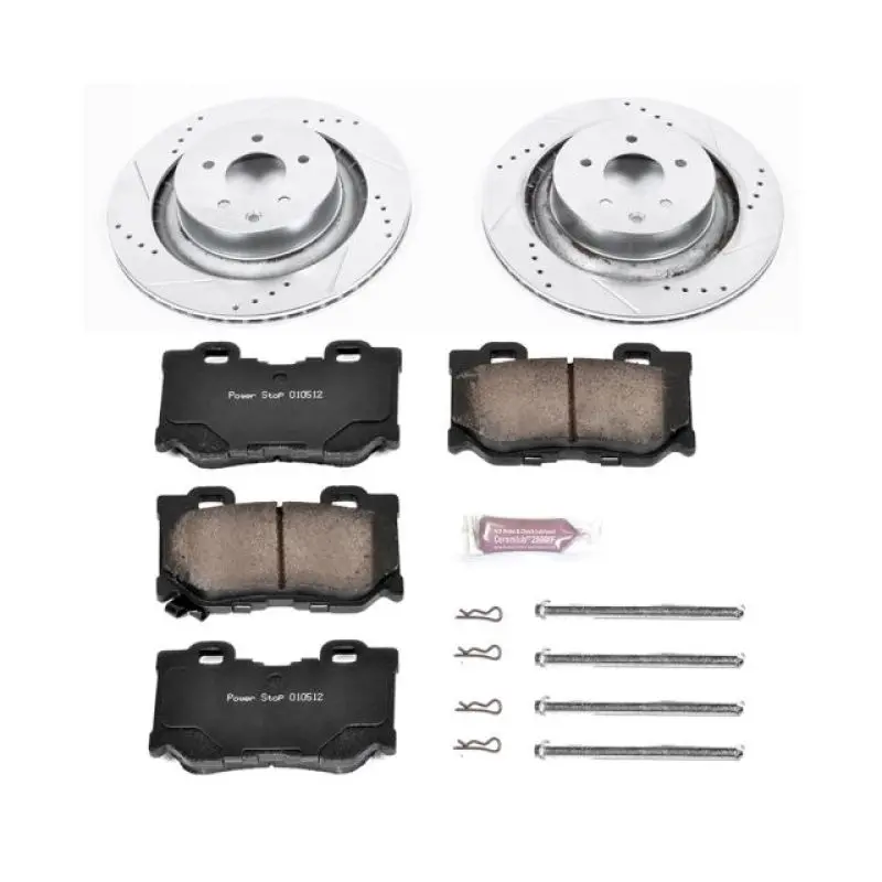 Power Stop Z23 Evolution Sport Brake Kit For 2008–2013 Infiniti G37 Rear Axle 1