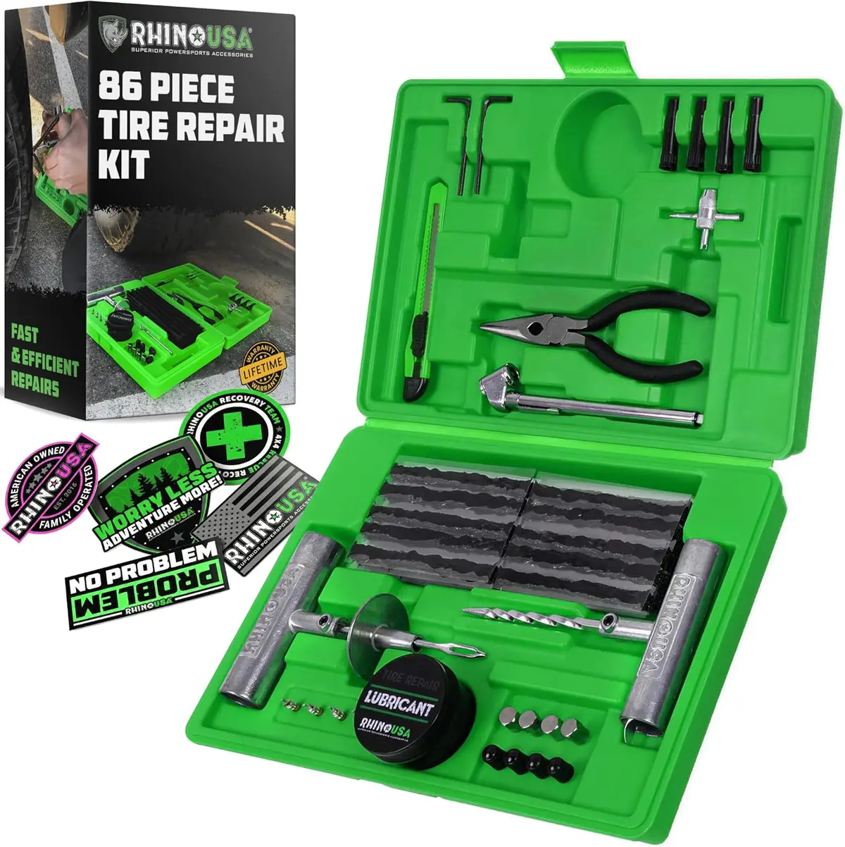 Rhino Usa Tire Repair Plug Kit - 86 Pieces 1