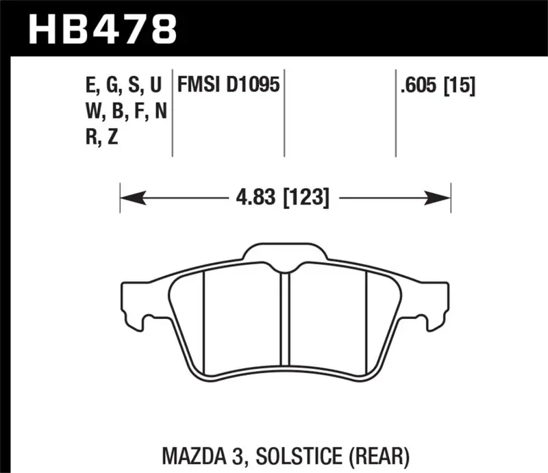 Hawk Hps Street Rear Brake Pads For Ford Focus St (2013–2014), Mazda, And Volvo Platforms 1