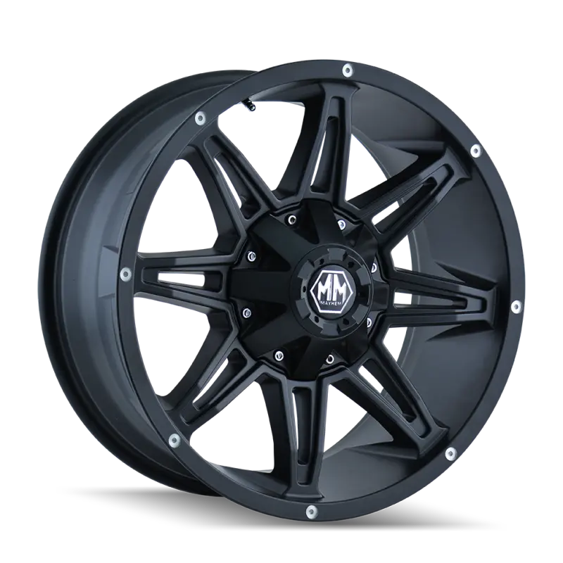 Mayhem Rampage Forged Alloy Wheel – 20×9 Inch, 5×150 Bolt Pattern, 18Mm Offset, 110Mm Hub Bore, Matte Black 1