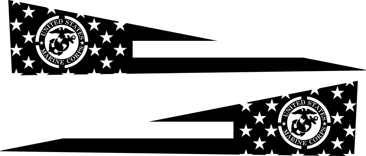 United States Marine Corps Bedside Panel Decals For The 2023-2024 Tesla Cybertruck (X2) 1