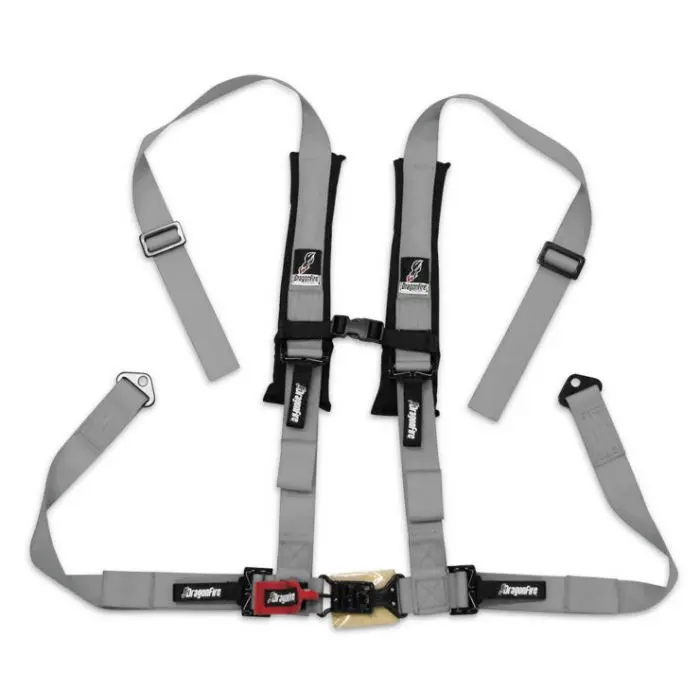 Dragonfire Racing Harness Grey, H Style, 4-Point, 2" Buckle 1