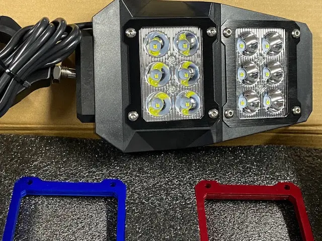 Led Utv Mirrors W Red And Blue Bezels 1