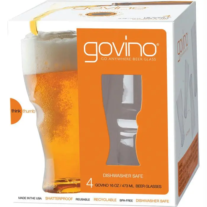 Govino Beer Glass 16 Oz 4 Pk 1