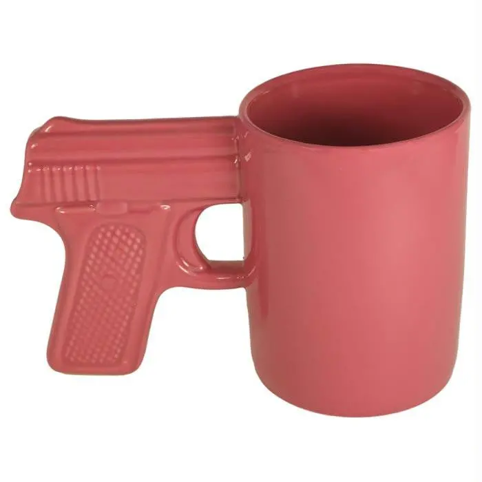 Ceramic Gun Mug Pink 16.9 Oz 1