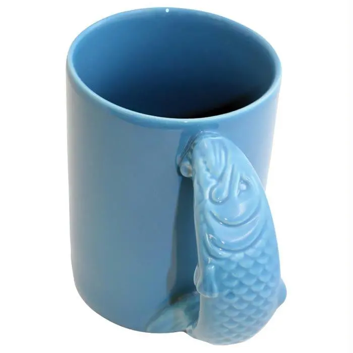 Ceramic Fish Mug Blue 16.9 Oz 1