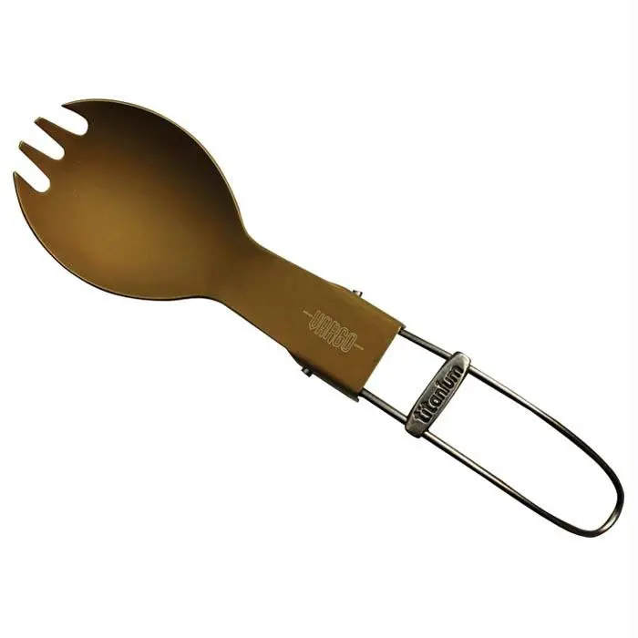 Titanium Folding Spork-Yellow 1