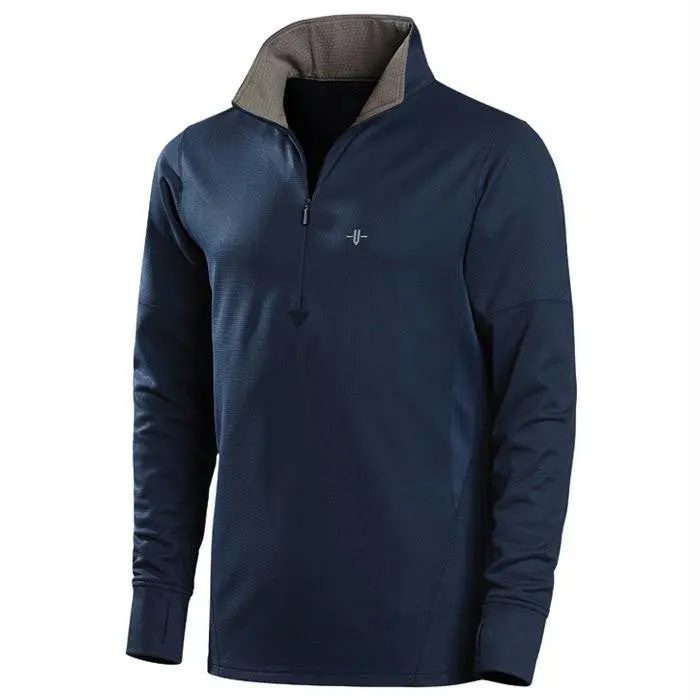 Mens Ls Zip Bedrock Blue Med 1