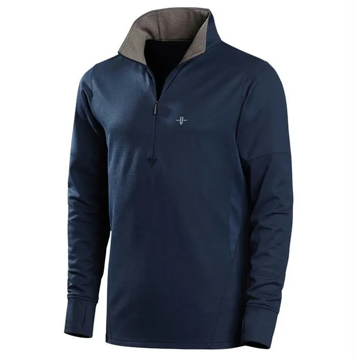 Mens Ls Zip Bedrock Blue Lg 1