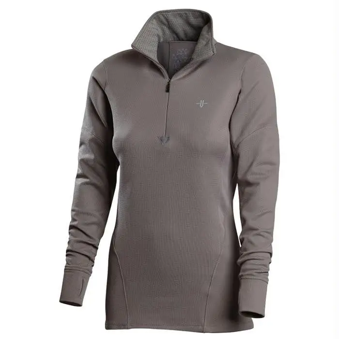 Womens Ls Zip Ingot Grey Lg 1