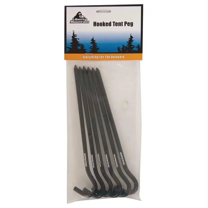 Alum Hooked Tent Peg 7" 6Pk 1
