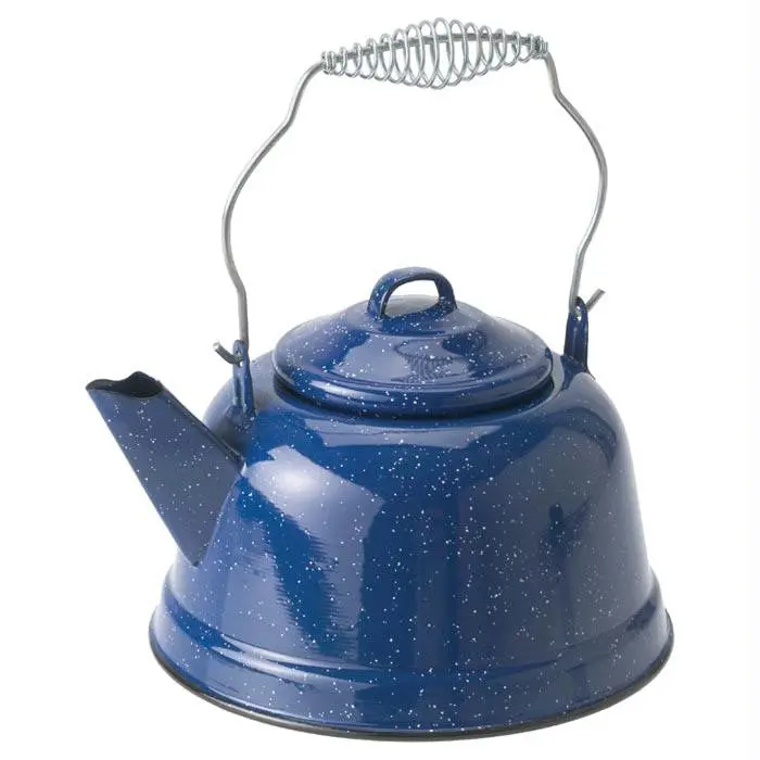 Enamel Tea Kettle 10 Cup Blue 1