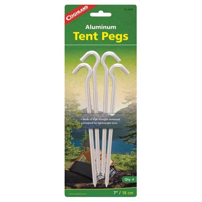 Alum Hooked Tent Peg 7" 4 Pk 1