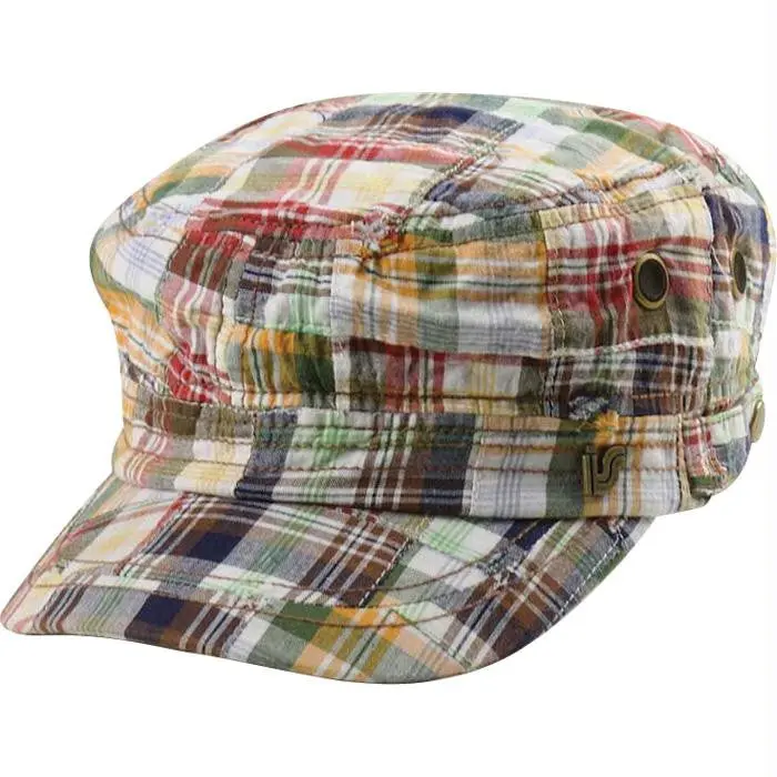 Fashion Army Cap Red Plaid Osf 1