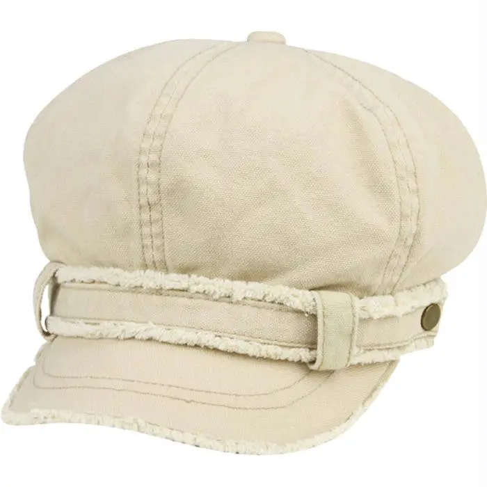 Canvas Newsboy Cap Washed Nat 1