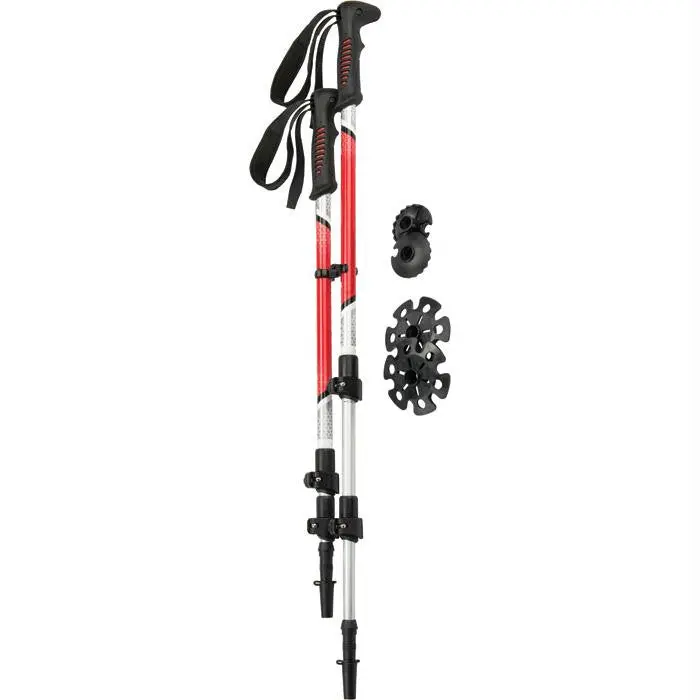 Pro Trekker Poles -Red-Silver 1