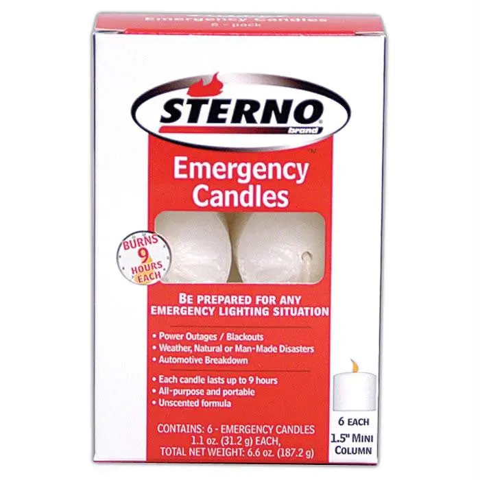 Sterno Mini Column Candle 6Pk 1