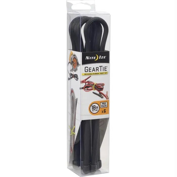 Gear Tie Propack 18"-Blk 6Pk 1