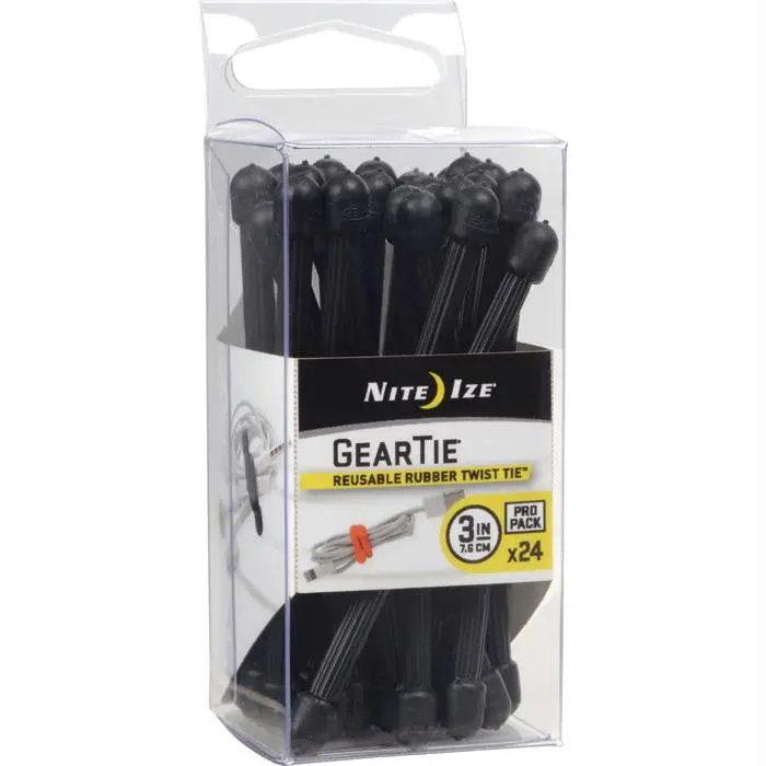 Gear Tie Propack 3"-Blk 24Pk 1