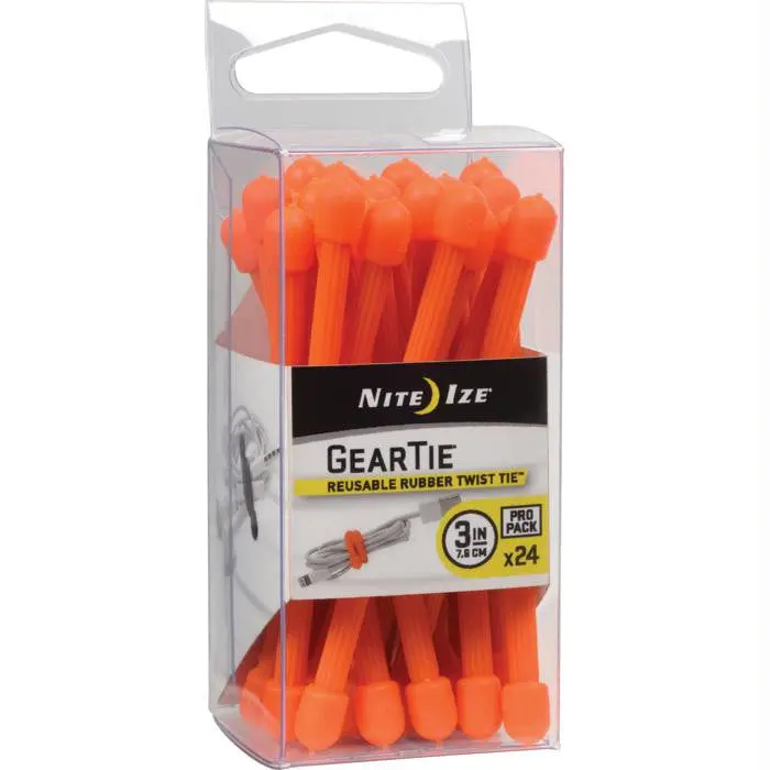 Gear Tie Propack 3"-Org 24Pk 1