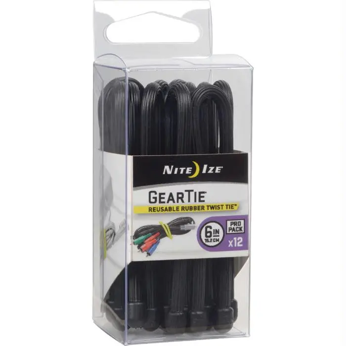 Gear Tie Propack 6"-Blk 12Pk 1
