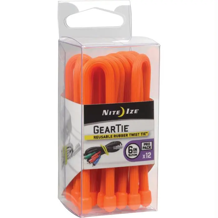 Gear Tie Propack 6"-Org 12Pk 1