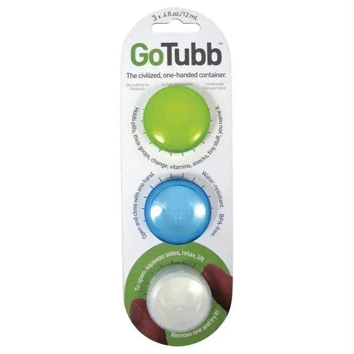 Gotubb Sm 3Pk Clear,Blue,Green 1
