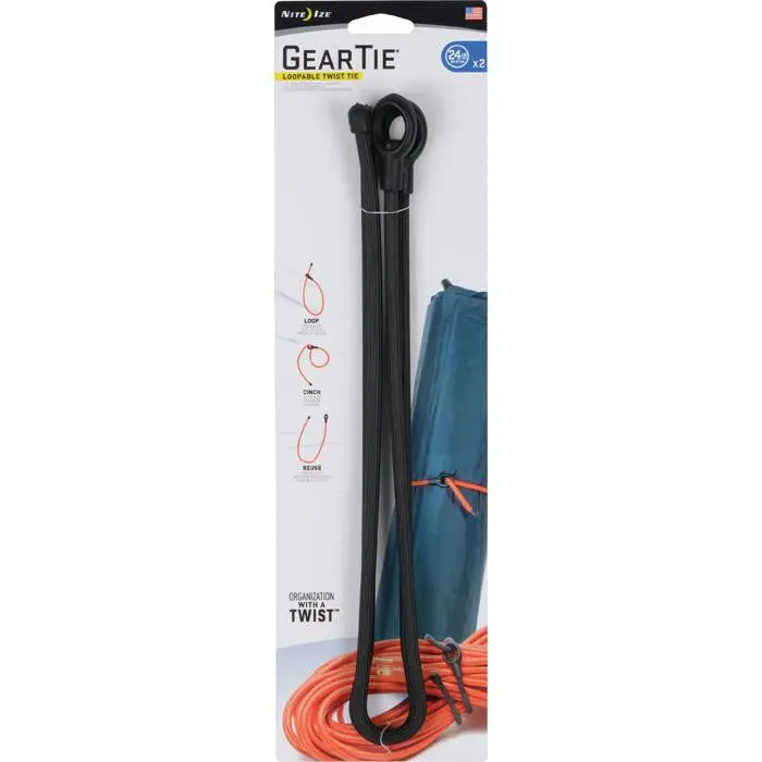 Gear Tie Loopable 24"-Blk 2Pk 1