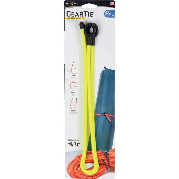Gear Tie Loopable 24"-Yel 2Pk 1