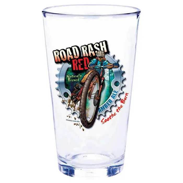 Road Rash Red Pint Glass 1