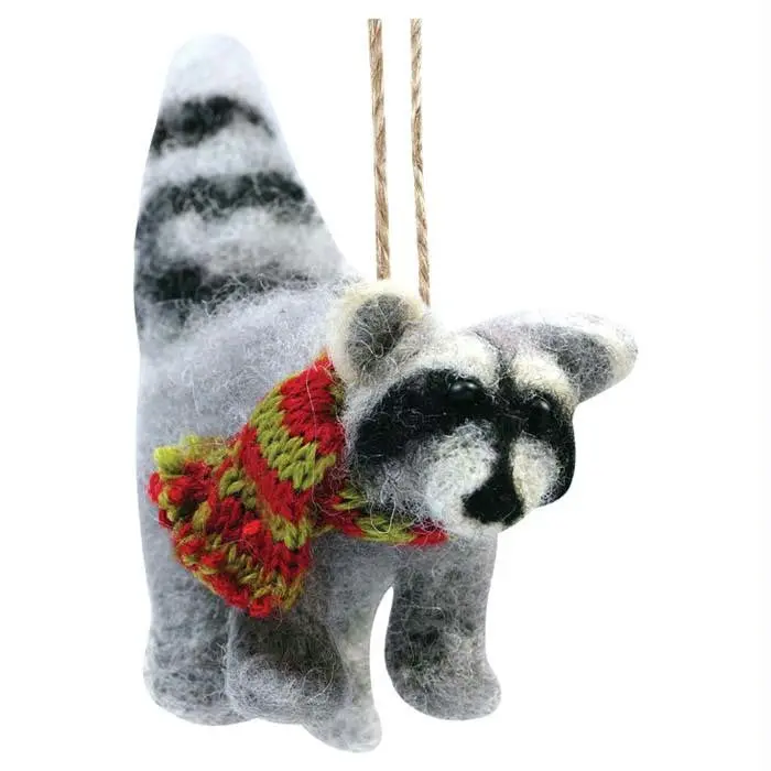 Felted Raccoon Ornament 1