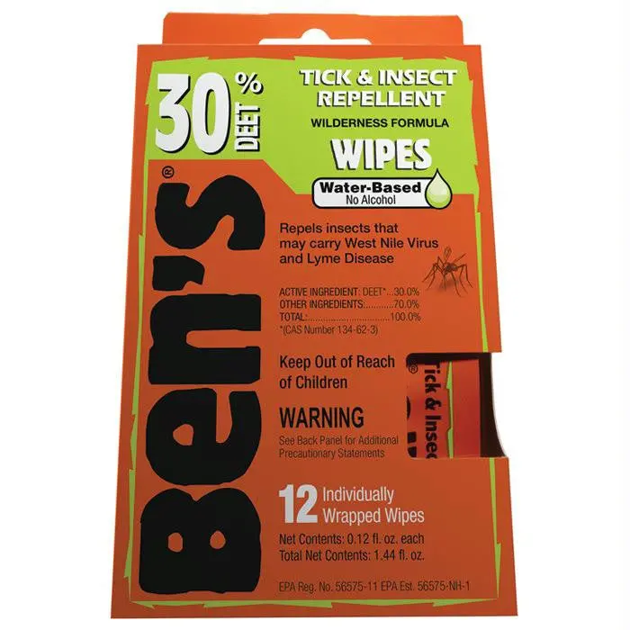 Ben's Wipes 30% Deet 12 Pk 1