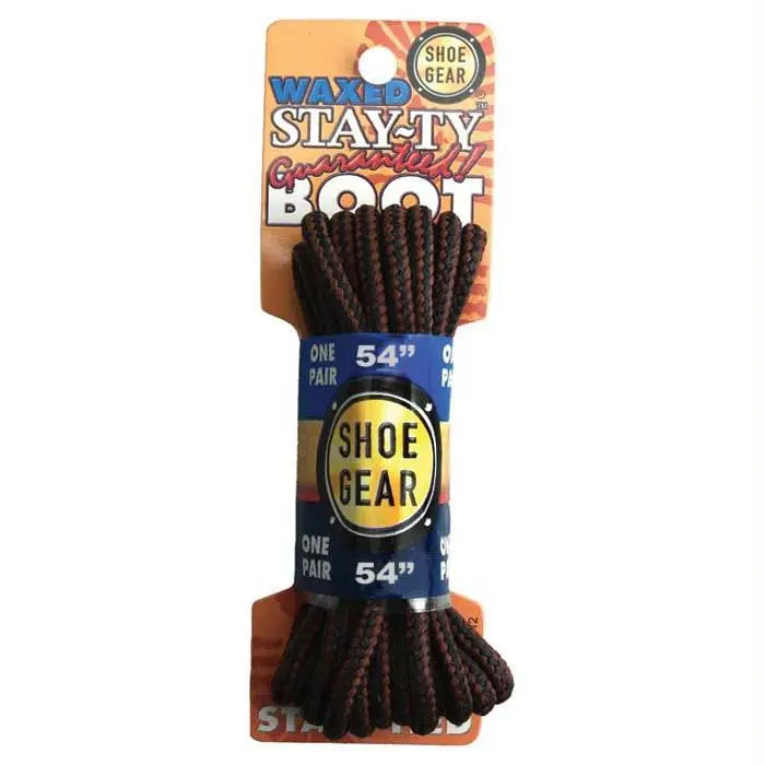 Waxed Boot Laces 54" Brn-Brn 1