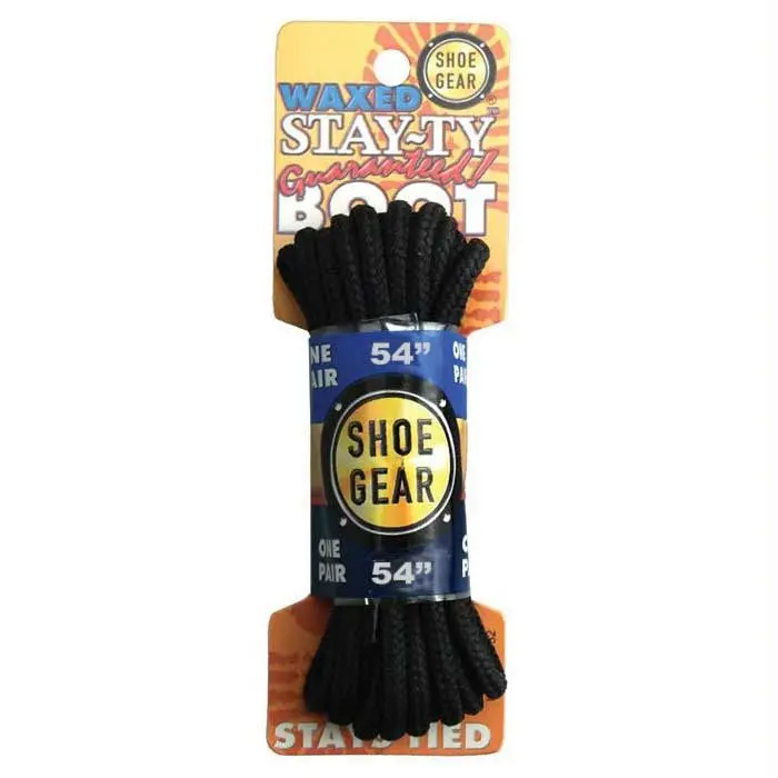 Waxed Boot Laces 54" Blk-Blk 1