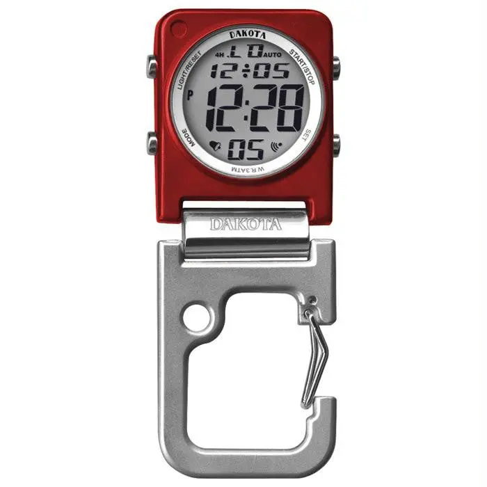 Digital Square Clip Clock Red 1