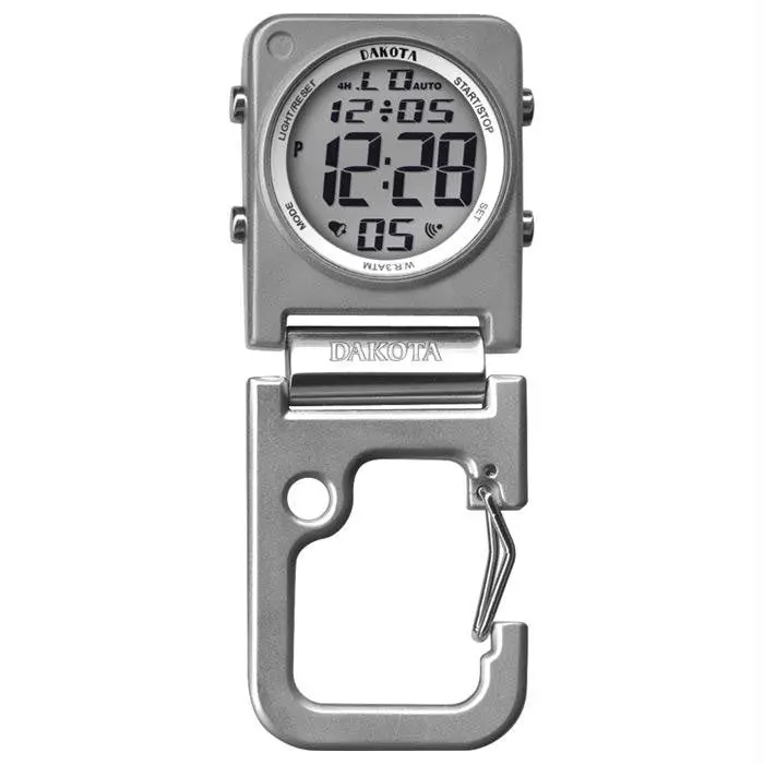 Digital Square Clip Clock Slvr 1