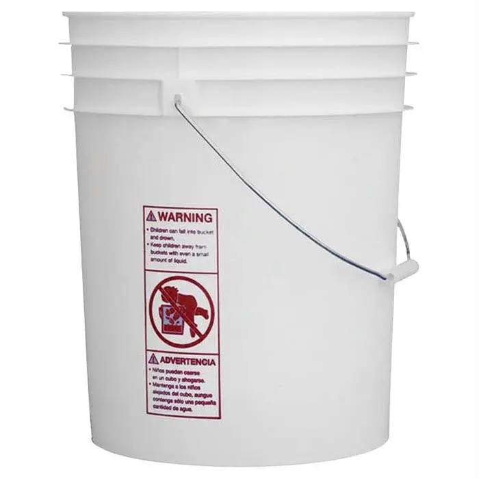5 Gallon White Pail W-Handle 1